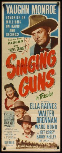 2w743 SINGING GUNS insert '50 country singer Vaughn Monroe, sexy Ella Raines!