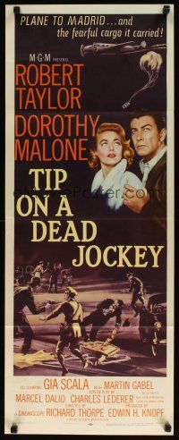 2w824 TIP ON A DEAD JOCKEY insert '57 Robert Taylor & Dorothy Malone caught in horse race crime!