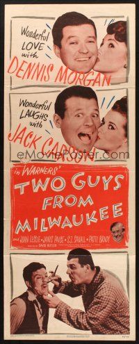 2w845 TWO GUYS FROM MILWAUKEE insert '46 Dennis Morgan, Jack Carson, Joan Leslie, Janis Paige