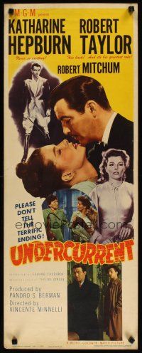 2w847 UNDERCURRENT insert '46 Katharine Hepburn wonders where Robert Taylor's brother is!