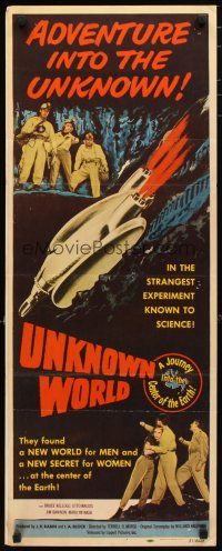 2w849 UNKNOWN WORLD insert '51 When Worlds Collide ripoff, a journey to the center of the Earth!
