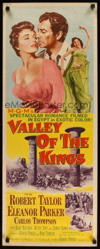 2w852 VALLEY OF THE KINGS insert '54 cool art of Robert Taylor & Eleanor Parker in Egypt!