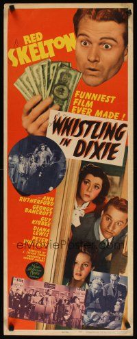 2w878 WHISTLING IN DIXIE insert '42 Red Skelton w/money, Ann Rutherford & Diana Lewis!