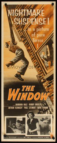 2w885 WINDOW insert R54 different art of Bobby Driscoll hanging from side of building!