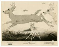 2x046 BAMBI 7.75x10 still R57 Walt Disney cartoon deer classic, she's running w/ deer during fire!