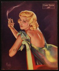 2y041 CLAIRE TREVOR jumbo LC '30s incredible sexy smoking rear view pinup art by Alberto Vargas!