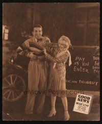 2y050 GOOD NEWS jumbo LC '30 college student Bessie Love reaches inside Stanley Smith's sweater!