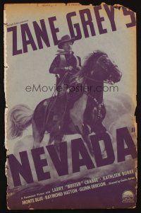 2y178 NEVADA pressbook '35 great images of cowboy Buster Crabbe, from the Zane Grey novel!