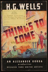 2y206 THINGS TO COME pressbook '36 William Cameron Menzies, H.G. Wells, includes full-color herald