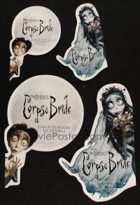 2y026 CORPSE BRIDE set of 4 window cling posters '05 Tim Burton computer animated horror musical!