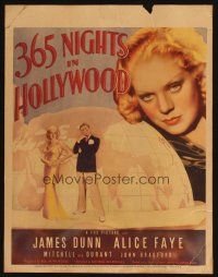 2y218 365 NIGHTS IN HOLLYWOOD WC '34 great image of Alice Faye over globe & with James Dunn!