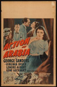 2y226 ACTION IN ARABIA WC '44 George Sanders & Virginia Bruce in the land of intrigue!