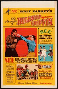 2y229 ADVENTURES OF BULLWHIP GRIFFIN WC '67 Disney, beautiful belles, mountain ox battle!