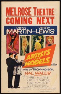 2y247 ARTISTS & MODELS WC '55 Dean Martin & Jerry Lewis painting sexy Shirley MacLaine!