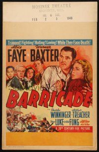 2y262 BARRICADE WC '39 Alice Faye & Warner Baxter, who love, fight & hate as they face death!