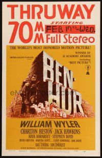 2y271 BEN-HUR WC R69 Charlton Heston, William Wyler classic religious epic, cool chariot art!