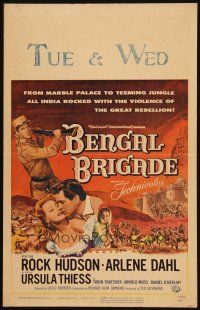 2y270 BENGAL BRIGADE WC '54 Rock Hudson & Arlene Dahl romancing and fighting in India!