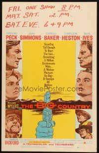 2y275 BIG COUNTRY WC '58 Gregory Peck, Charlton Heston, Ives, Baker, SImmons, William Wyler classic