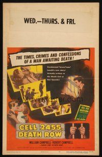 2y313 CELL 2455 DEATH ROW WC '55 biography of Caryl Chessman, no. 1 condemned convict!