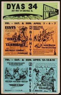 2y349 DYAS 34 drive-in WC '67 Elvis Presley in Clambake, Silencers, Hour of the Gun, Fitzwilly!