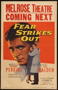 2y357 FEAR STRIKES OUT WC '57 Anthony Perkins as Boston Red Sox baseball player Jim Piersall!