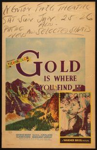 2y380 GOLD IS WHERE YOU FIND IT WC '38 George Brent & Olivia de Havilland in a mighty age!