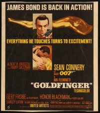 2y381 GOLDFINGER WC '64 three great images of Sean Connery as James Bond 007!