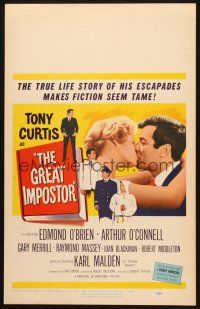 2y386 GREAT IMPOSTOR WC '61 Tony Curtis as Waldo DeMara, who faked being a doctor, warden & more!