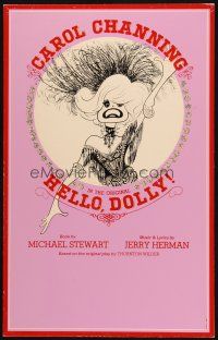 2y407 HELLO DOLLY stage play WC '80s great Al Hirschfeld art of Carol Channing!