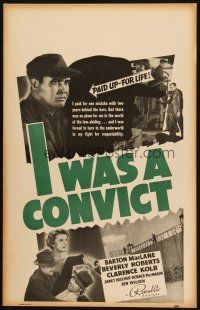 2y430 I WAS A CONVICT WC '39 Barton MacLane paid for one mistake with 2 years behind bars!
