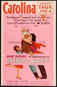2y516 MISADVENTURES OF MERLIN JONES WC '64 Disney, wacky art of Annette Funicello, Kirk & chimp!