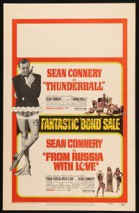 2y670 THUNDERBALL/FROM RUSSIA WITH LOVE WC '68 Bond sale of two of Sean Connery's best 007 roles!