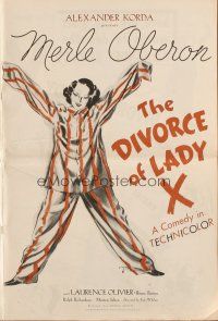 2y133 DIVORCE OF LADY X pressbook '38 art of Merle Oberon by Floherty, Laurence Olivier
