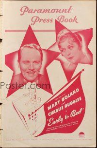 2y135 EARLY TO BED pressbook '36 Mary Boland, Charlie Ruggles sleepwalks!
