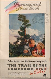 2y210 TRAIL OF THE LONESOME PINE pressbook '36 Sidney, Fonda, MacMurray, includes color herald!