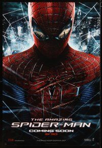 2z044 AMAZING SPIDER-MAN teaser DS 1sh '12 Andrew Garfield in title role over city!