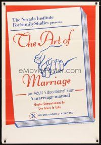 2z062 ART OF MARRIAGE 1sh '70 Sean S. Cunningham sex documentary, adult educational film!
