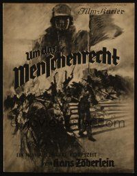 3a0158 UM DAS MENSCHENRECHT German program '34 To the Human Rights, military artwork, forbidden!