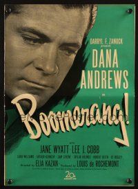 3a0809 BOOMERANG pressbook '47 great close up of Dana Andrews, Elia Kazan film noir!