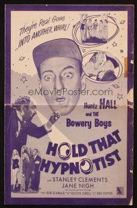 3a0895 HOLD THAT HYPNOTIST pressbook '57 Huntz Hall & the Bowery Boys, they're real gone!