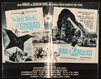 3a0941 LOST WORLD OF SINBAD/WAR OF THE ZOMBIES pressbook '60s new highs in adventure!