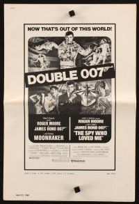 3a0965 MOONRAKER/SPY WHO LOVED ME pressbook '80 Double 007, out of this world James Bond!