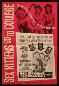 3a1065 SEX KITTENS GO TO COLLEGE pressbook '60 sexy Van Doren, Tuesday Weld & Bardot's sister!