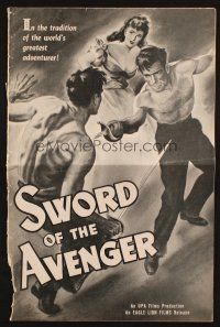 3a1118 SWORD OF THE AVENGER pressbook '48his sword strikes to avenge woman torn from his arms!