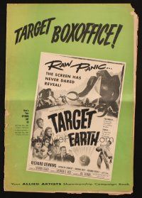 3a1123 TARGET EARTH pressbook '54 raw panic the screen has never dared reveal, cool sci-fi art!