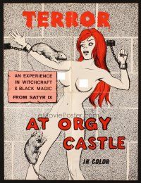 3a1133 TERROR AT ORGY CASTLE pressbook '71 excruciating pleasure, witchcraft, black magic & sex!