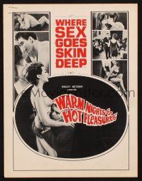 3a1180 WARM NIGHTS & HOT PLEASURES pressbook '64 Joe Sarno & Radley Metzger, sex goes skin deep!