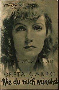 3a0550 AS YOU DESIRE ME Austrian program '34 Greta Garbo, Melvyn Douglas, Erich von Stroheim
