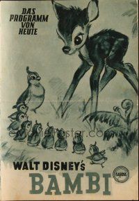 3a0606 BAMBI Austrian program '50 Walt Disney cartoon deer classic, great different images!