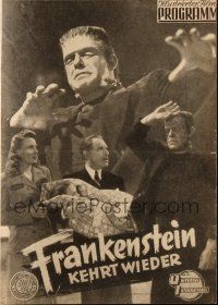 3a0636 GHOST OF FRANKENSTEIN Austrian program '50 Lon Chaney Jr, great different monster images!